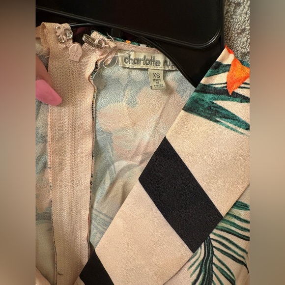 Charlotte Russe Tropical Print Pants - Picture 3 of 5